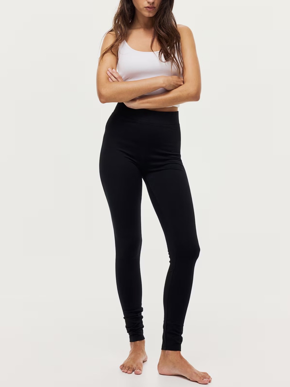 2 pair High-Waist Black Leggings - Women